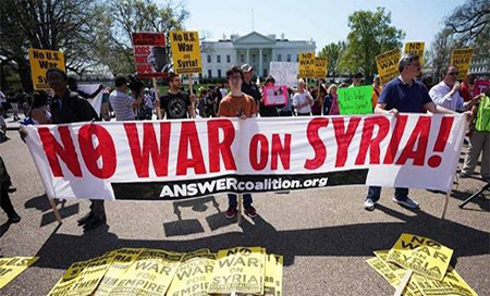 Protestan en EEUU contra ataque a Siria